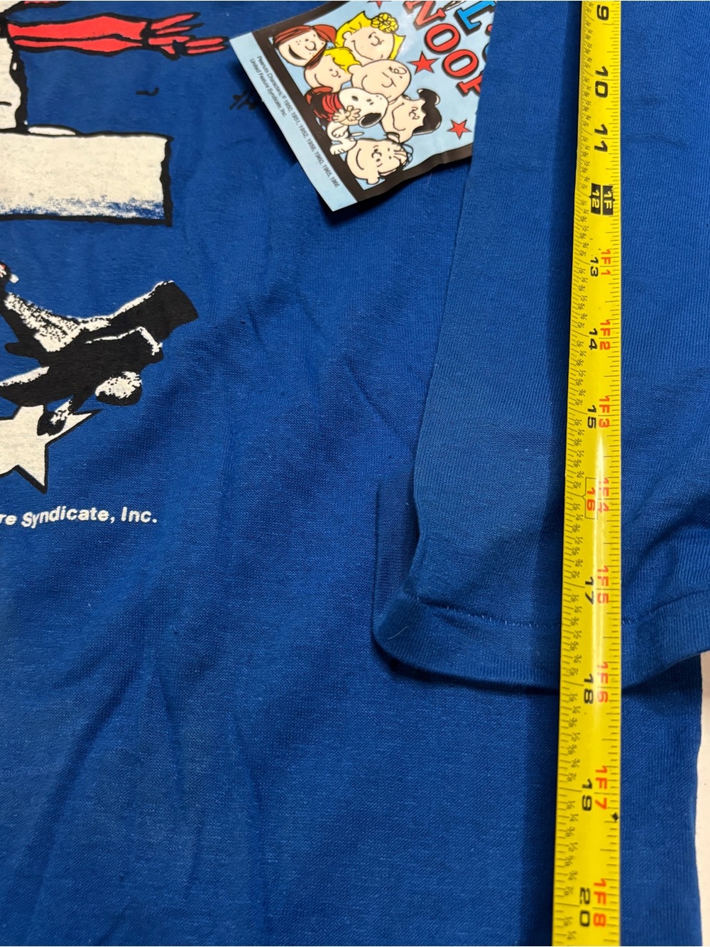 Vintage t shirt snoopy peanuts flying Ace Squadron Blue USA Large XL - Picture 6 of 12